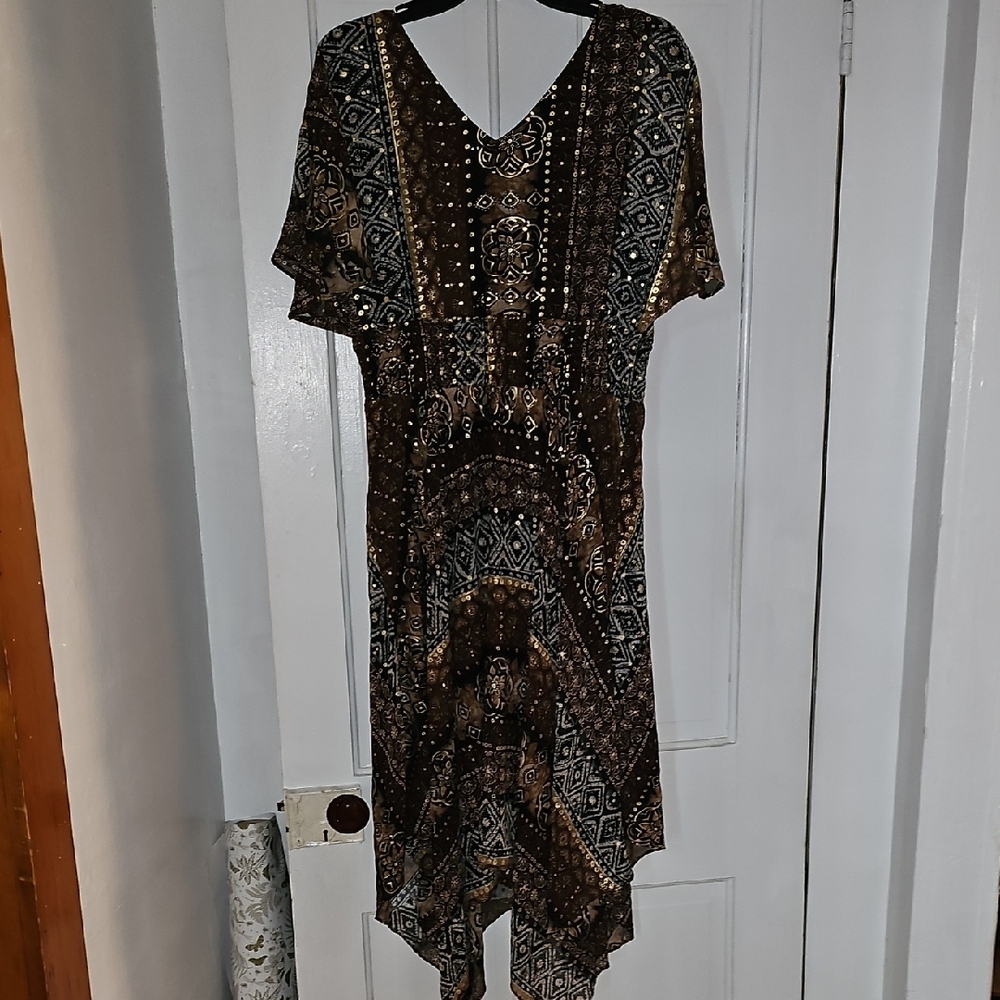 Rabbit Rabbit Rabbit Black and Brown High Low Dress - Picture 3 of 3